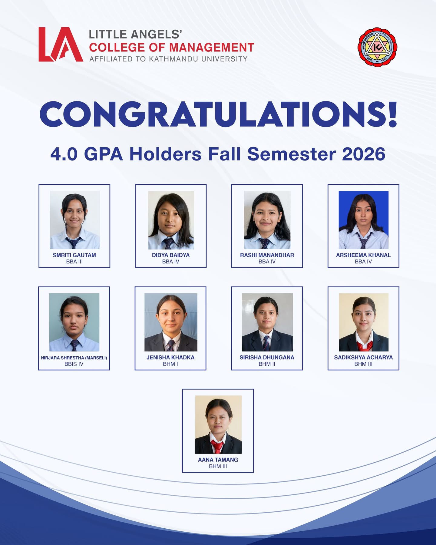 Congratulations to Our 4.0 GPA Achievers!