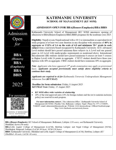 Admissions open KU